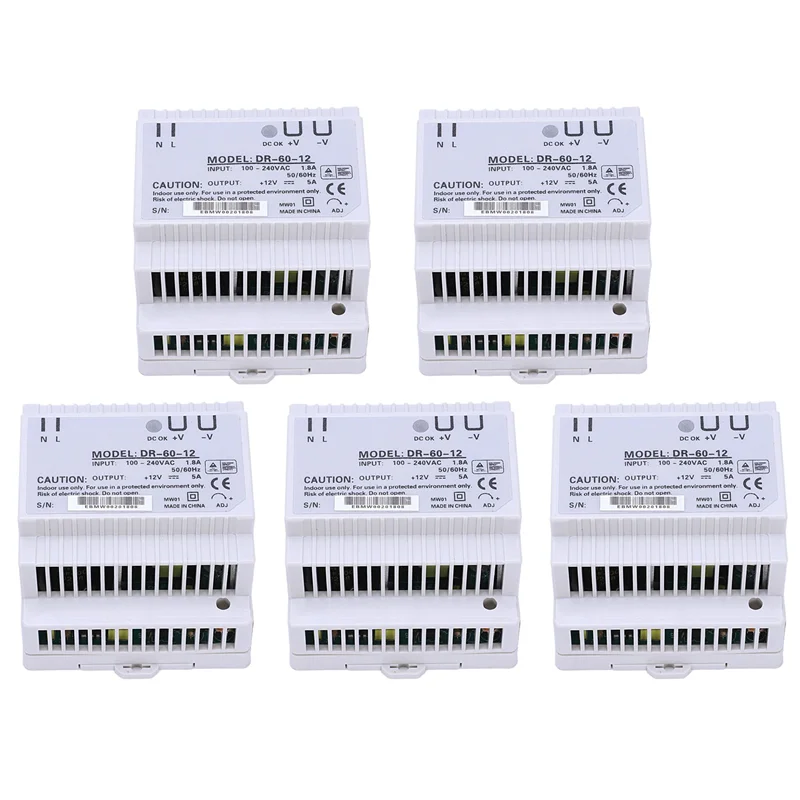 

A70P 5X Din Rail Power Supply 60W 12V Ac Dc Converter Dr-60-12 Power Supply 12V 60W Good Quality