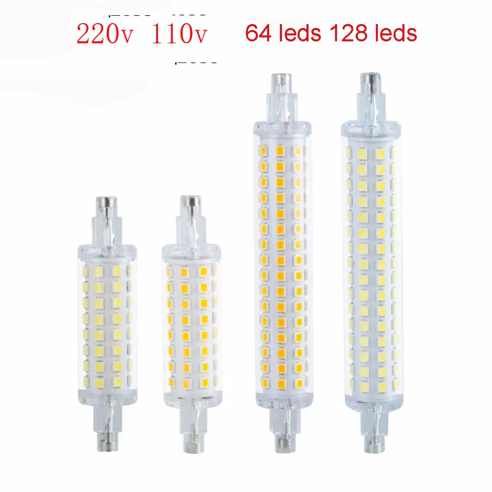 10PCS 220v 110v  R7S LED Corn Light 78mm 118mm LED Tube Two End Horizontal Plug Flood Lamp 3000k Nature White 4000k 6000k 5w 10w