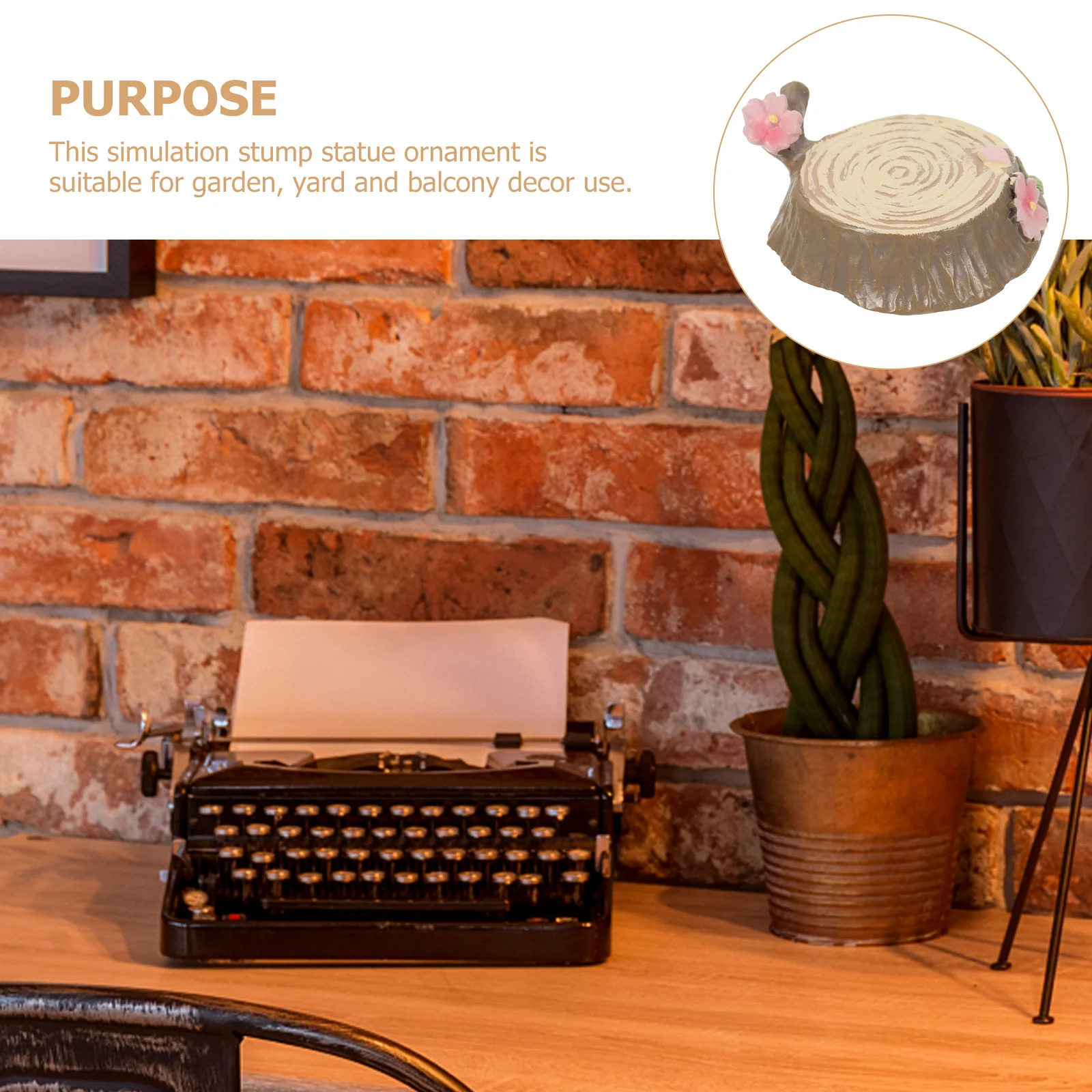 

2Pcs Miniature Tree Stump Simulation Resin Stump Shape Ornament Garden Balcony Decor Bonsai Micro Landscape Accessory