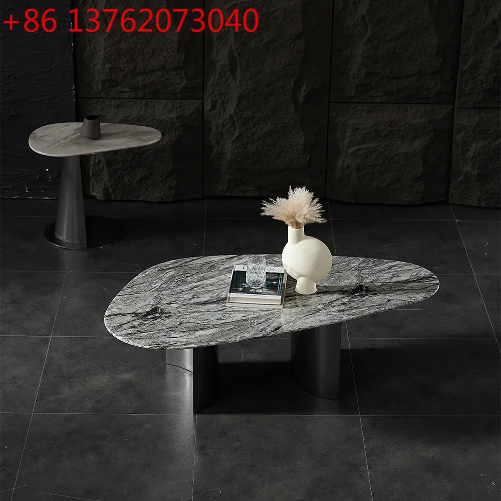 

Creative Italian minimalist special-shaped coffee table home living room small apartment tea table marble