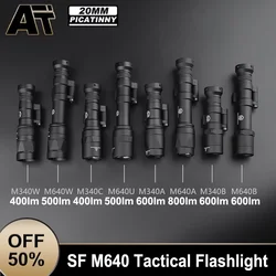 Airsoft Surefir M340 M640 M640B M340A Metal Flashlight High Power Scout Light LED Tactical M300 M600 Hunting Softair WeaponLamp