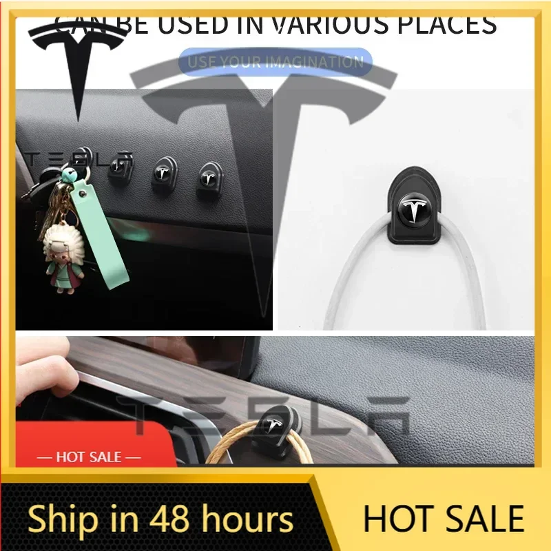 

Car Sticker Tesla 4pcs Car Mini Paste Hook Simple Strong Hook For Tesla Model 3 Roadster Y Bonina Juguete Cybertruck Coil S X In