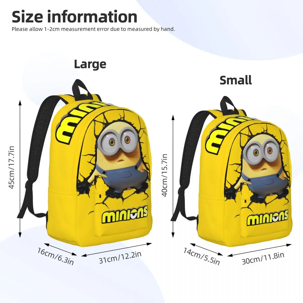 Bolsa de libros de gran capacidad para estudiantes de secundaria, bolsa de mano de película de comedia, regalo superior, viaje diario, Minions