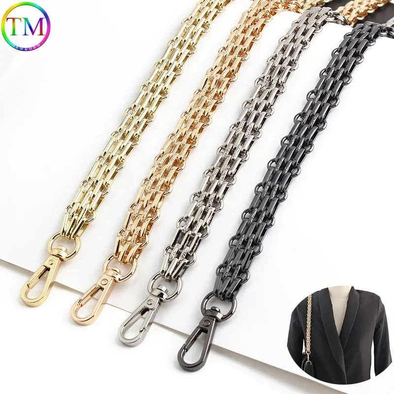 1/5PCS 17mm Wide 30-60-120CM Metal Bag Chains Strap For Women Bags Crossbody Shoulder Belt Handle Wrap Chain Accessories