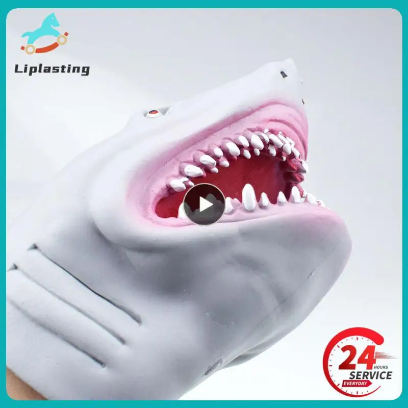 Shark Hand Puppet 2 Colors No Fading Soft No Shedding Skin Friendly Leisure Puzzle Electronic Toys 95g Elastic Hand Puppet Tpr