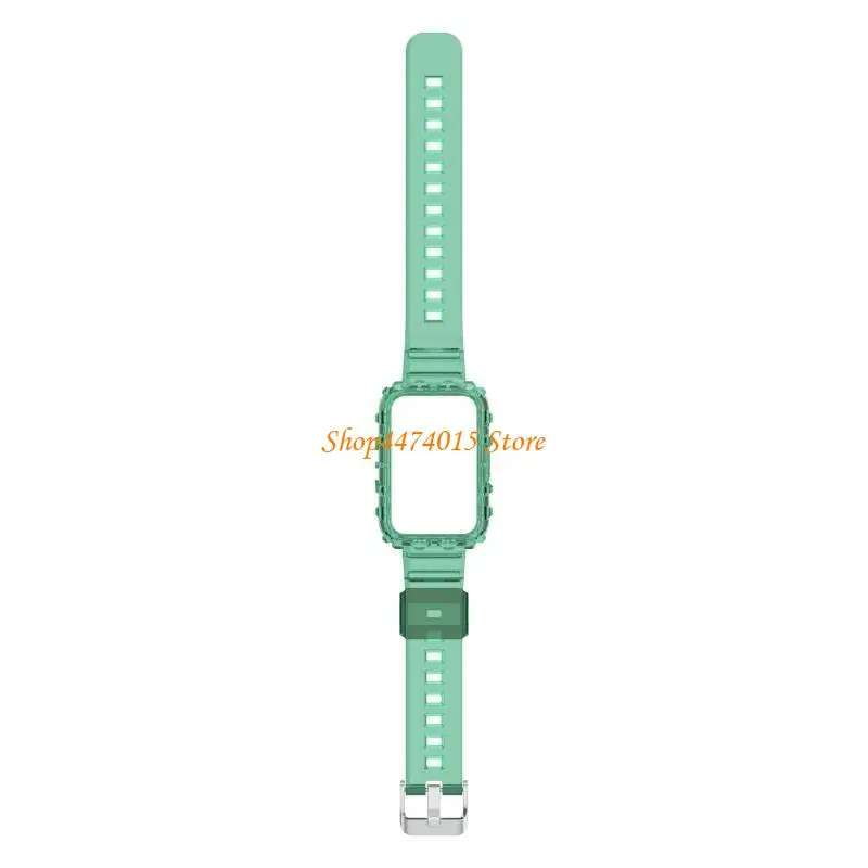 K1AA Integrated Clear Watch Band+Soft for Case for Mi Band 7 Strap TPU Bracelet