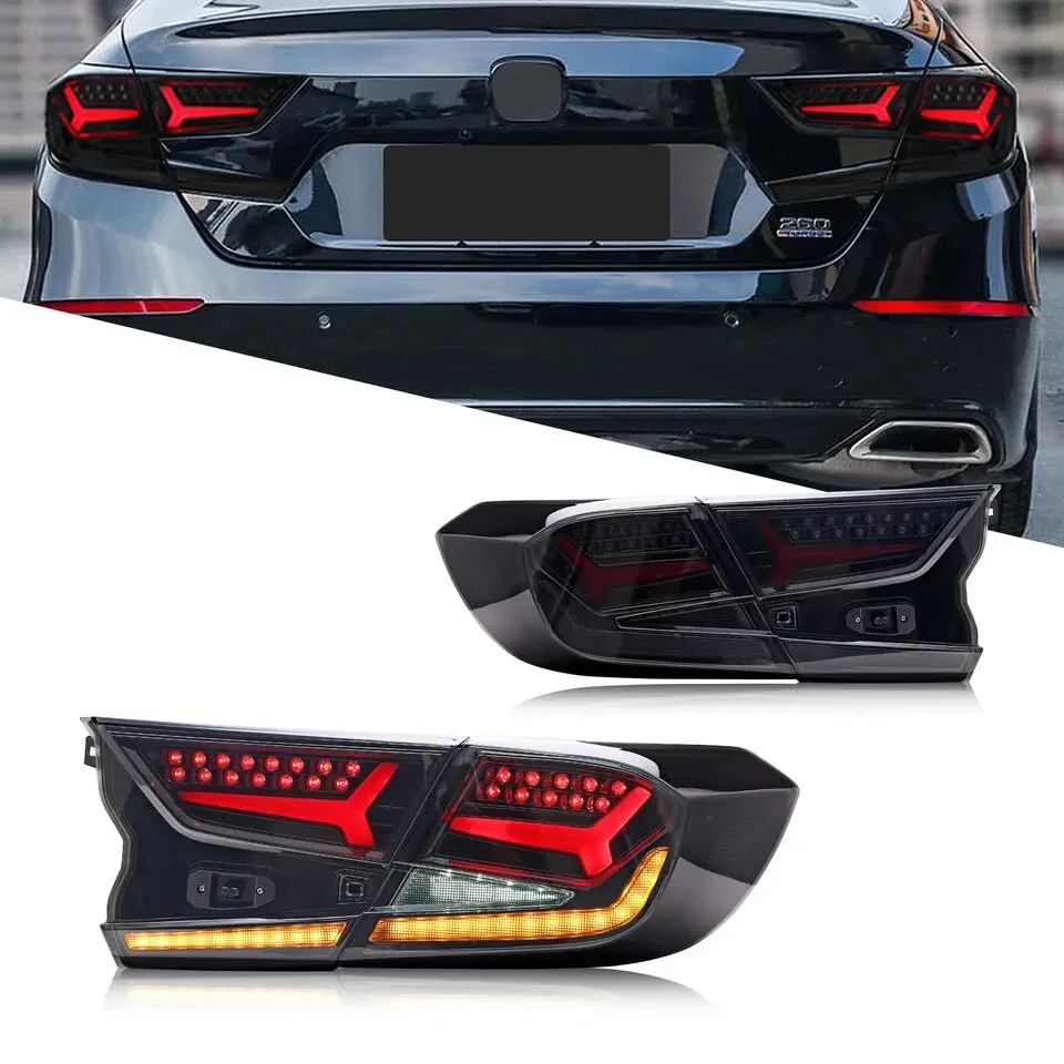 LED Tail Lights For Honda Accord 10th Gen 2018 2019 2020 2021 2022 Animation DRL Sequential Indicator Rear Lamp Assembly