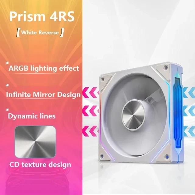 Prisma 4RS ARGB CPU Case Fan 120mm Infinity Spiegel Ontwerp 5V 3PIN Moederbord Verlichting Sync 4PIN PWM 800-1800RPM Case Koeler Fan