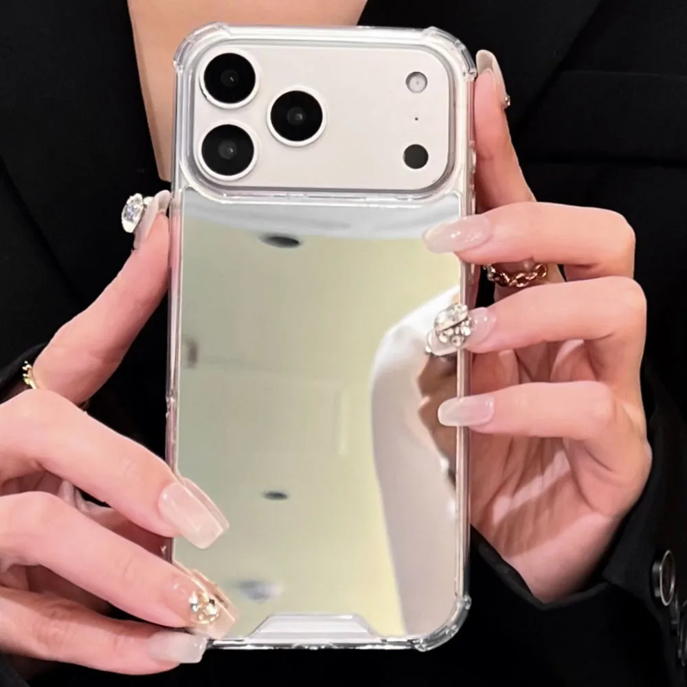 Acrylic Hard Mirror Phone Case For iPhone 17 16 15 Pro Max 14 Plus 13 12 11 Pro X XR XS Max 7 8 Plus SE2 17 Air Shockproof Cover - náhled 2