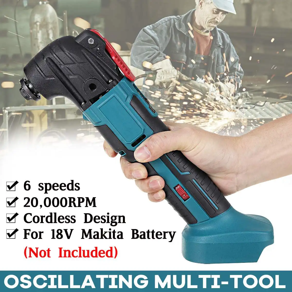 

6-Speed Cordless Oscillating Multi-Tools Electric Trimmer Saw Renovator Woodworking Power Tool Compatible Makita 18V Battery
