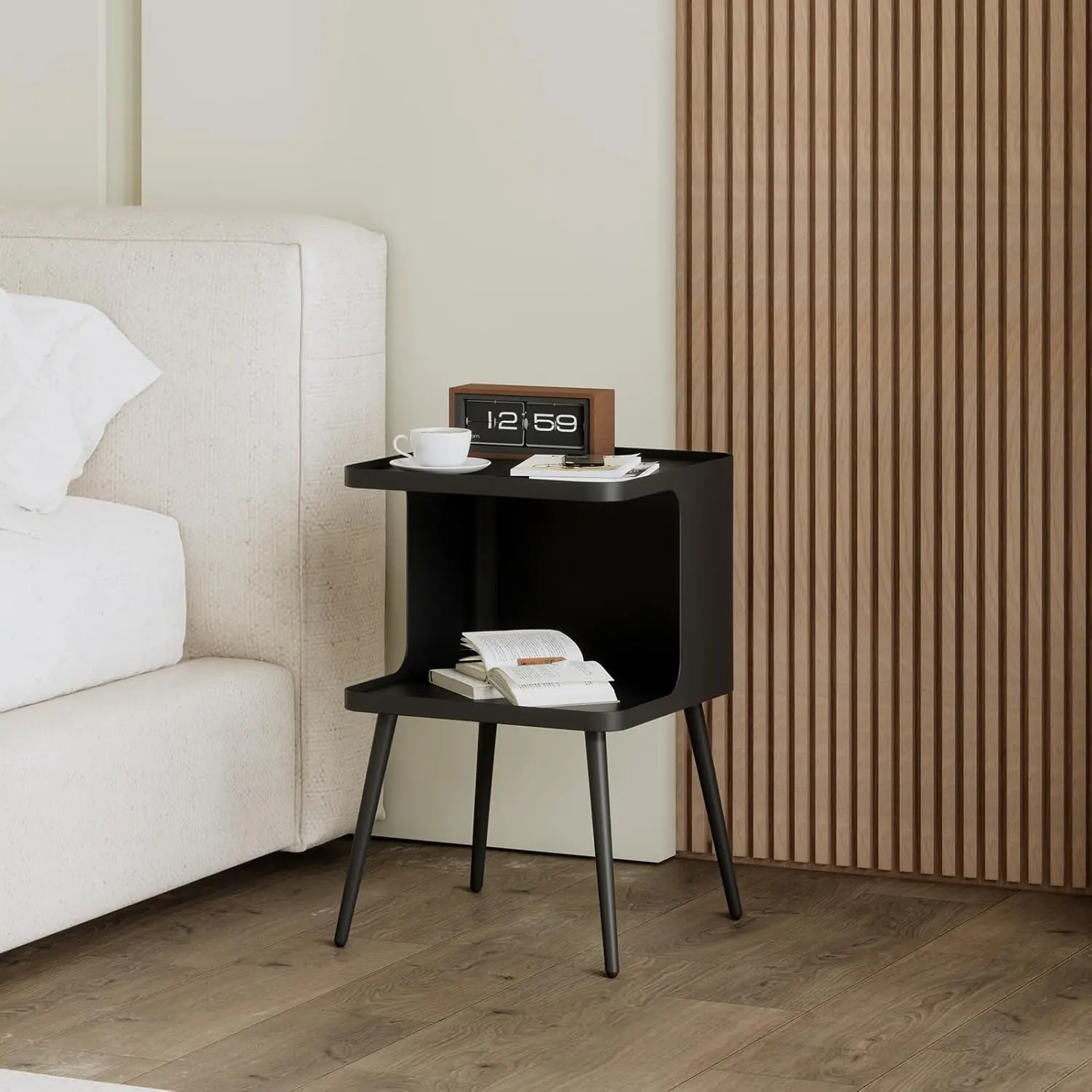 طاولة جانبية، طاولة نهاية حديثة، منضدة معدنية صغيرة. طاولة مميزة مع 4 أرجل لغرفة المعيشة وغرفة النوم والمكتب وأريكة صغيرة للمساحة. #2