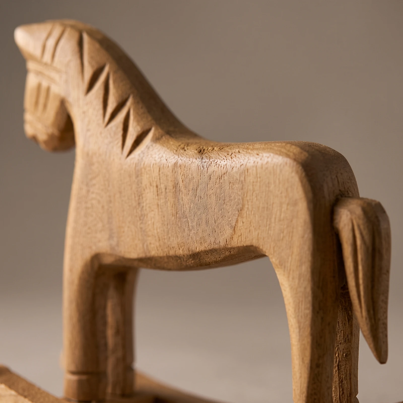 Wooden Rocking Horse Compact Rocking Horse Ornament Sculpture Minimalist Decor Nordic for Minimalists, Desk, Shelf