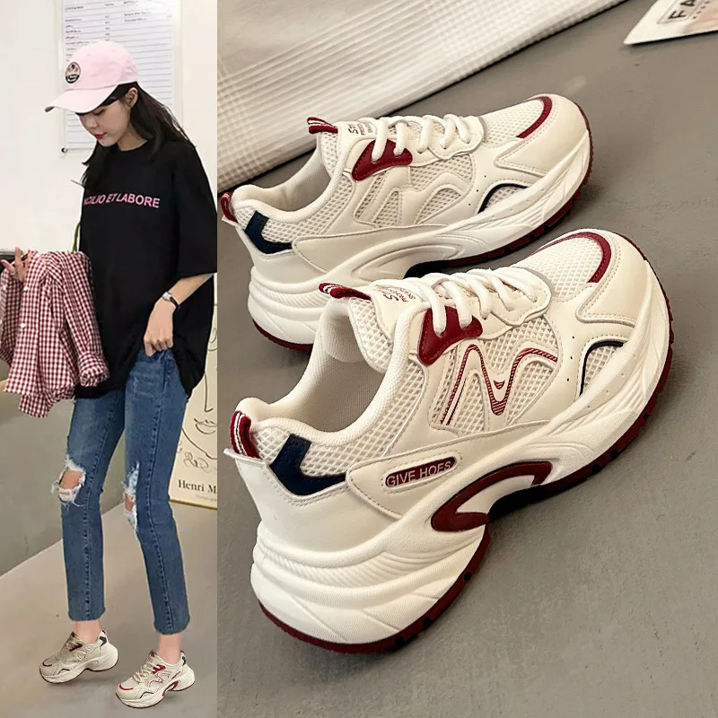 

Women Vulcanized Shoes Have A Strong Sense of Stepping on Poop with A New Popular Soft Sole and Versatile Sports Dad Shoes