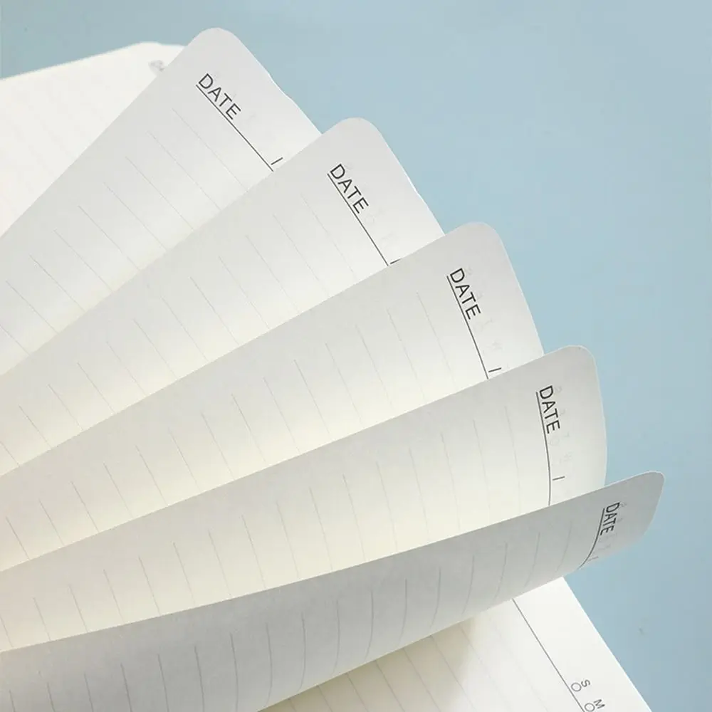 Simple Journal Notebook PU Leather with Elastic Strap A5 Pocket Notepad Thickened Solid Color Office Record Book