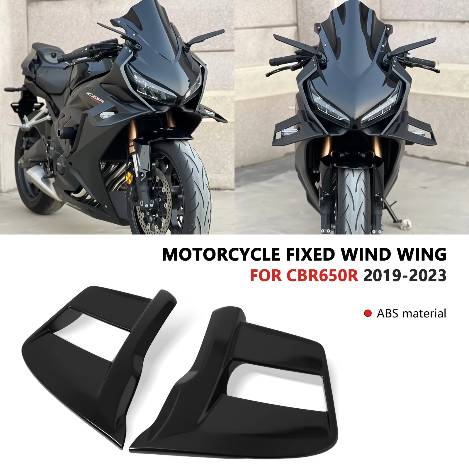 

Для CBR650R CBR 650R 2019-2023 аксессуары передний спойлер передний клюв спойлер мотоциклетный спойлер на крылышко дефлектор прижимной силы