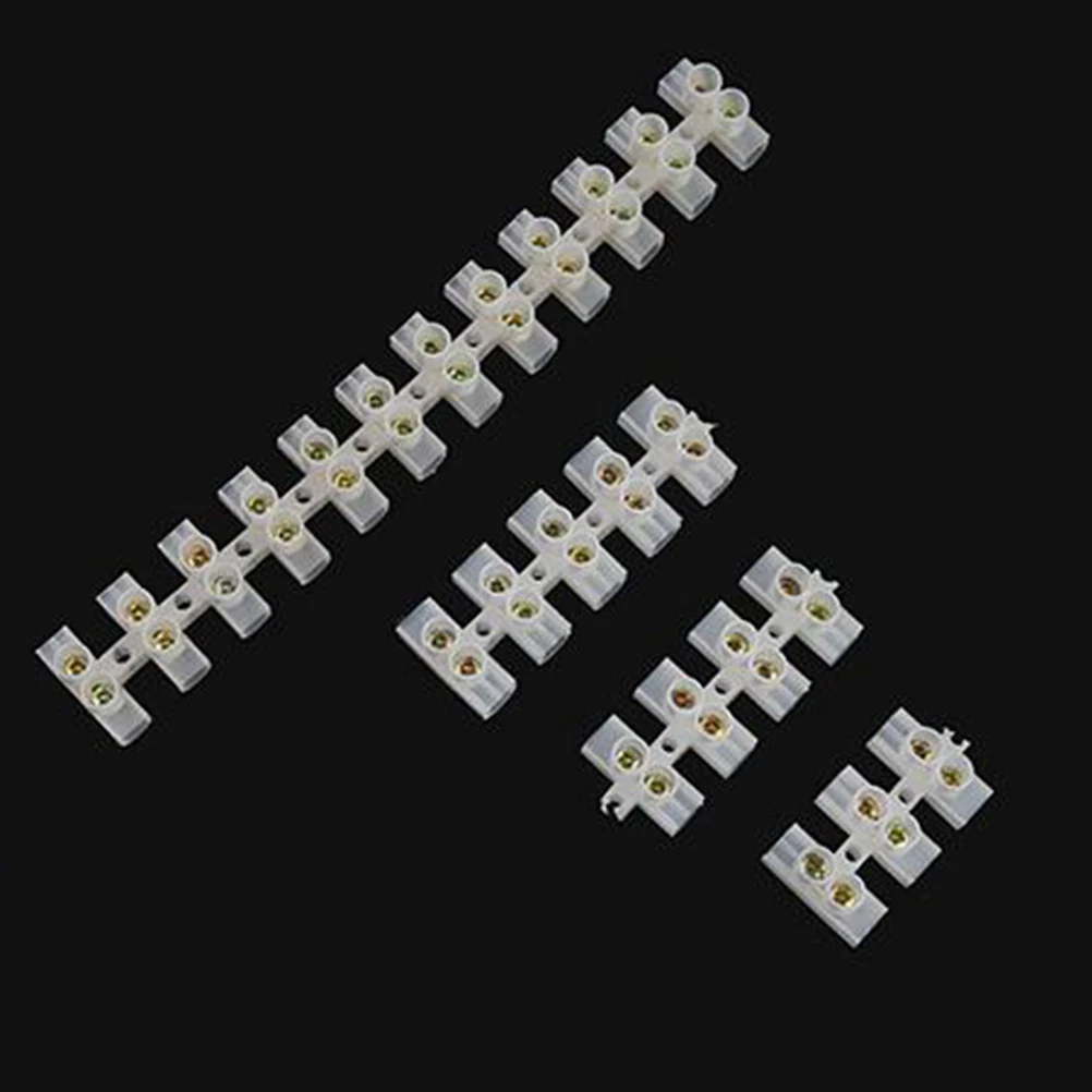 

20pcs 12-Position 10A 300V Fire Resistant Wire Connector Terminal Strip Transparent Brass Screw Barrier Cable Electrical