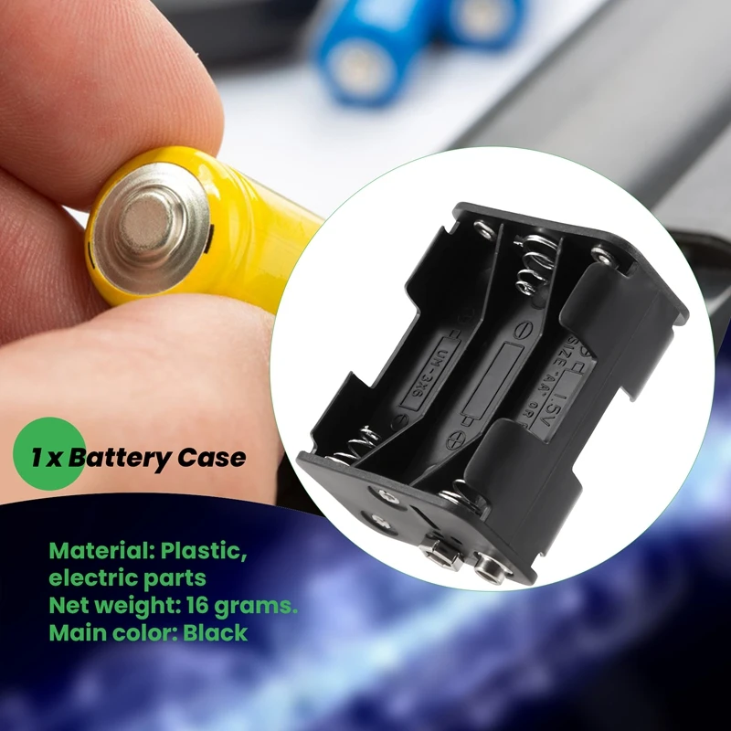 

Double Side Spring 6 X 1.5 V AA Battery Holder Case Box Black