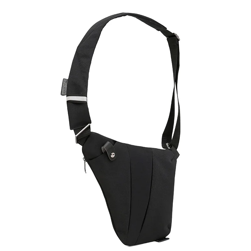 Sac à bandoulière mince antivol pour hommes et femmes, sac à bandoulière polyvalent, pack initié, voyage en plein air, noir