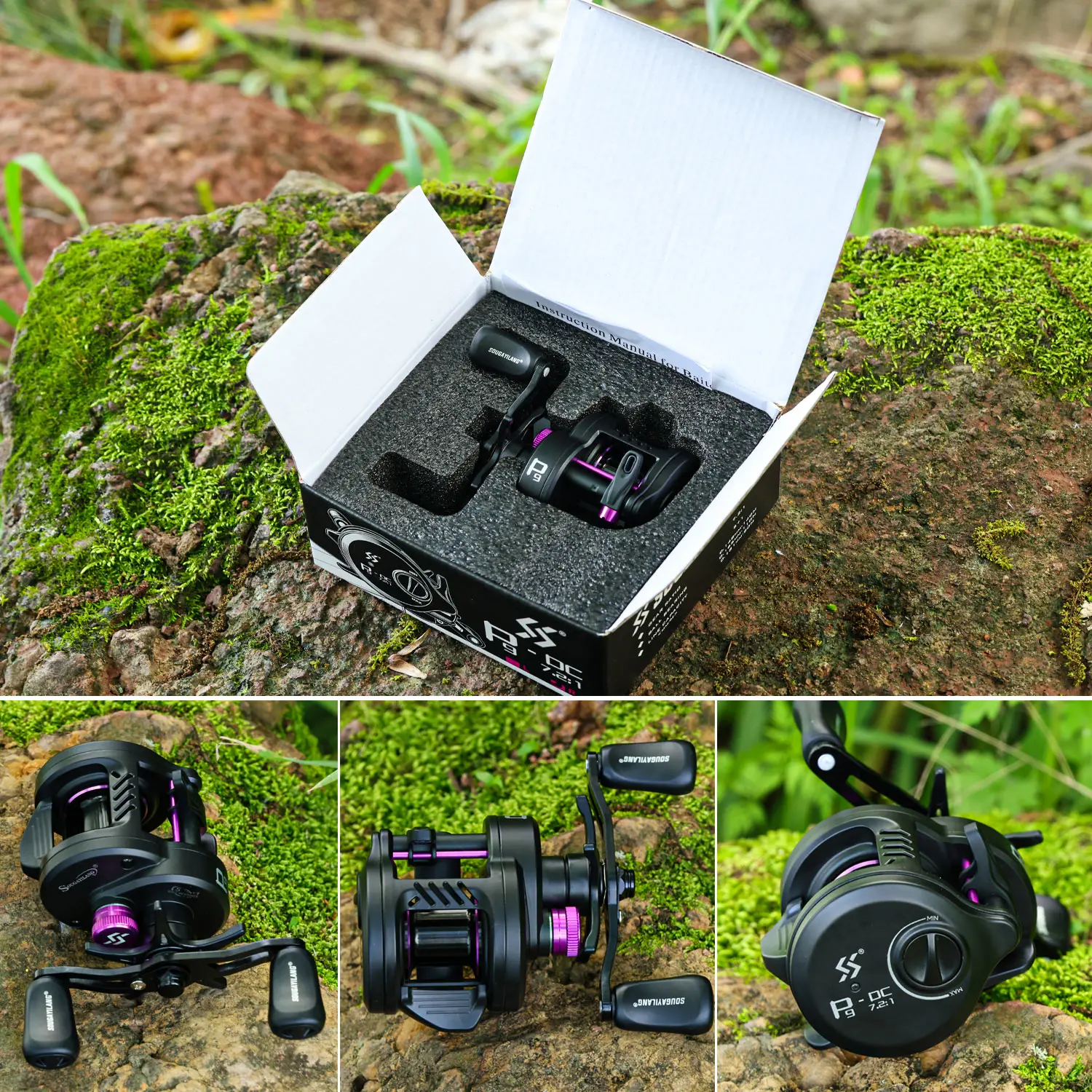 Sougayilang P9 DC Baitcaster-Rolle mit elektronischer Bremse, Übersetzungsverhältnis 7,2:1, 5+1BB, Anti-Explosion-Schnur, Salzwasser- und Süßwasser-Angelrolle – Detail 18