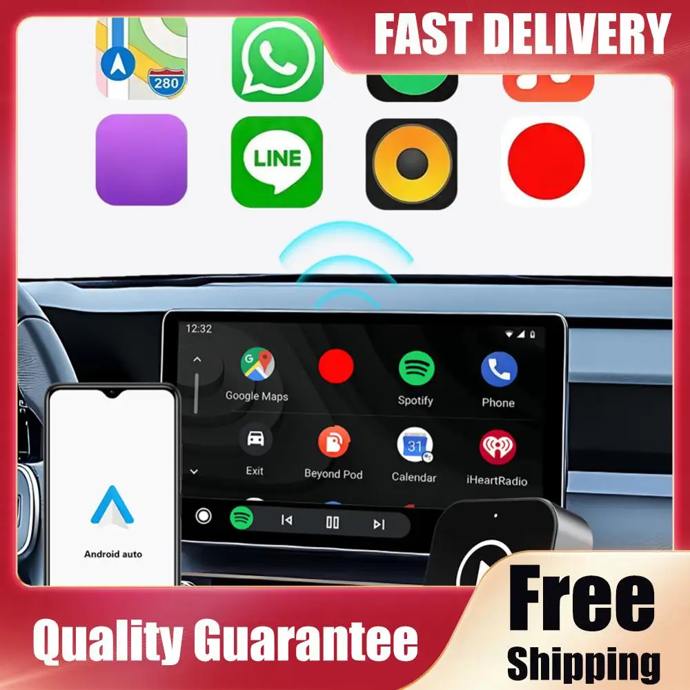 

Беспроводной адаптер Android Auto/CarPlay: Преобразуйте проводное подключение в беспроводное, автоматическое подключение для автомобилей с заводской проводной системой