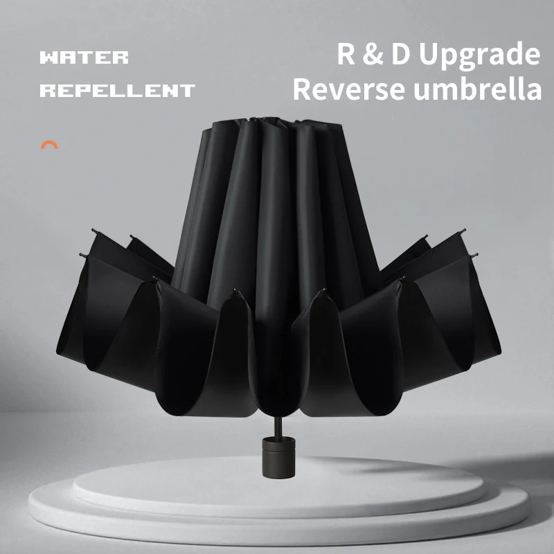 Super Large Foldable Umbrella Black Sun Protection Reinforced 12 Bones Sturdy for Three Men And Women  Manually open