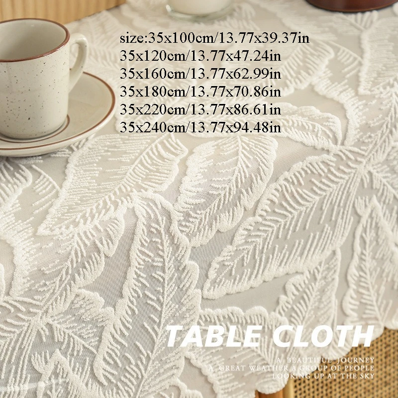 1pc Rectangular Hollow Out Tablecloth Beige Rural Retro Crochet Dining Table Cover Lace Square Tea Table Cloth