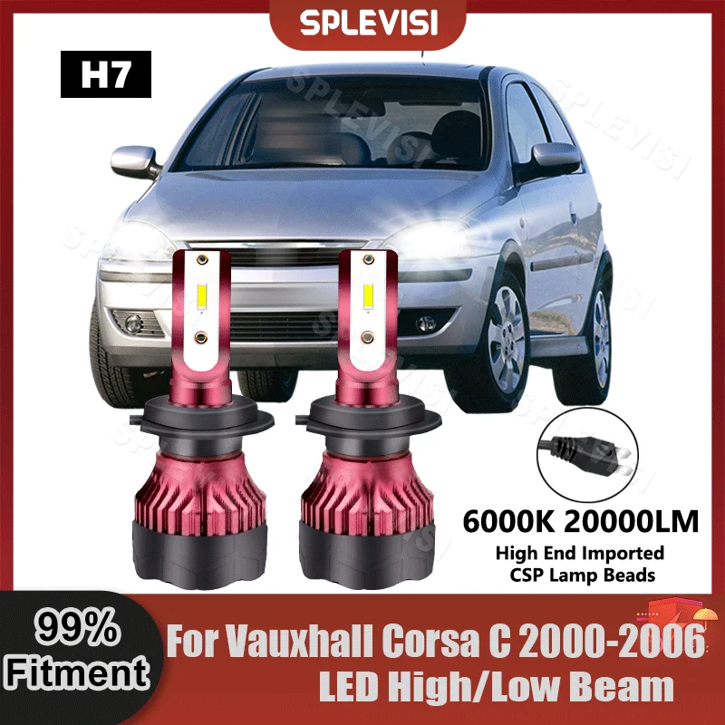 

Super Brighter H7 LED Headlight High/Low Beam Bulbs CSP Chips 9V-36V For Vauxhall Corsa C 2000 2001 2002 2003 2004 2005 2006