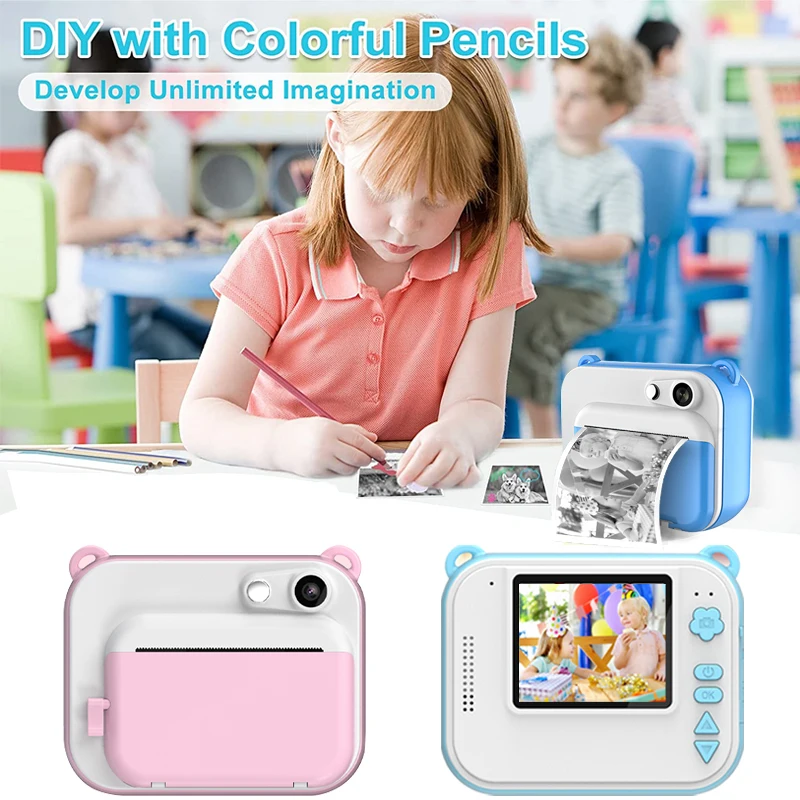 Children's Instant Print Camera Thermal Printing Camera Digital Photo Camera Toy Child Camera Video Boy's Birthday Gift