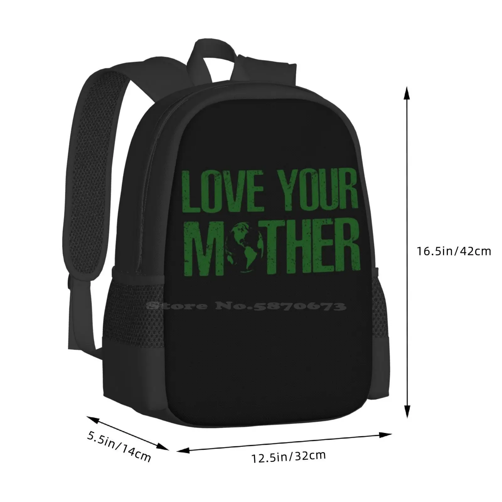 Love Your Mother Teen College Student zaino Pattern Design Bags festeggia la giornata della terra celebrazione della giornata della terra