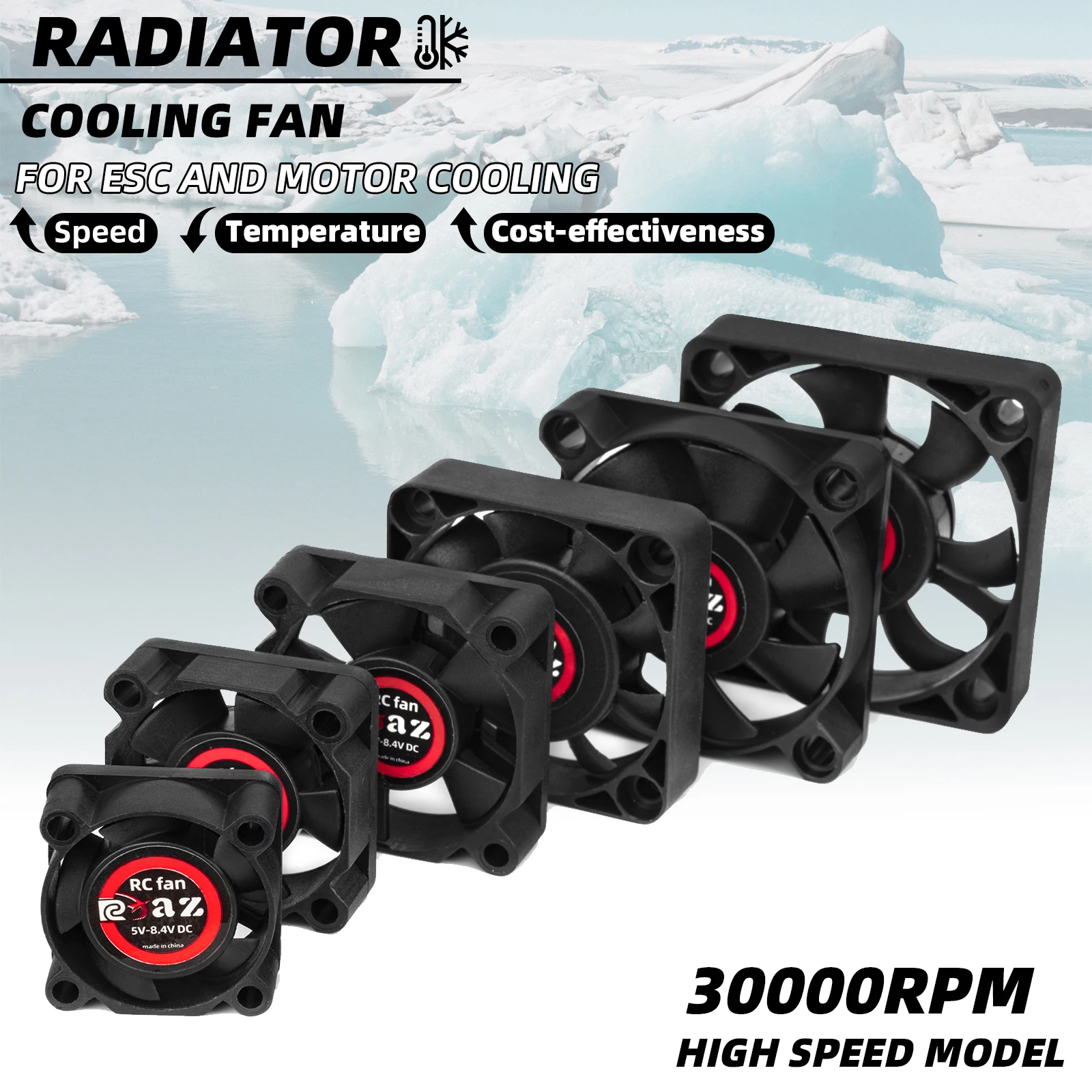 RC Waterproof Cooling Fan Motor ESC Fan 25/30/35/40/45/50mm 10000-30000RPM 5V-12V DC Fast Radiator for Brushless Brush Motor ESC