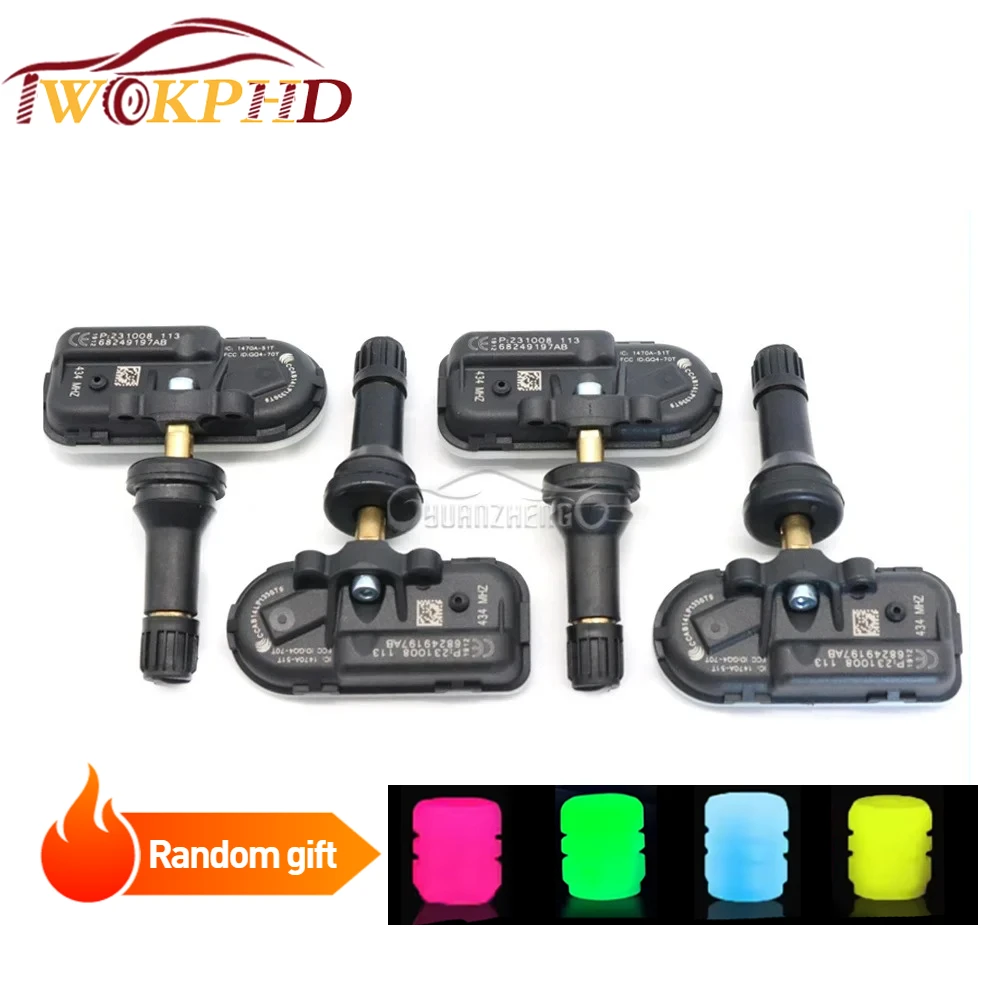 

68249197AA 68249197AB Car TPMS Tire Pressure Sensor Monitor System For JEEP CHEROKEE RAM 1500 2500 3500 2014-2021 434Mhz