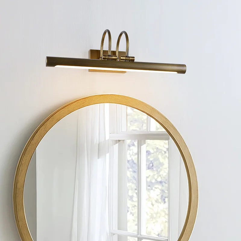 American style retro mural lighting fixtures，Brass bathroom mirror light，toilet mirror makeup light，Background wall decoration