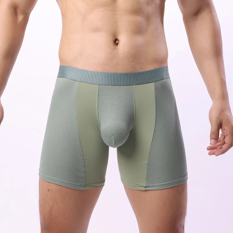 Ice InjUnderwear-Boxer à Jambes sulfpour Homme, Short de dehors, Culotte artificiel astique Respirante, Poudres de Bulge U, Caleçon Sexy, Zones