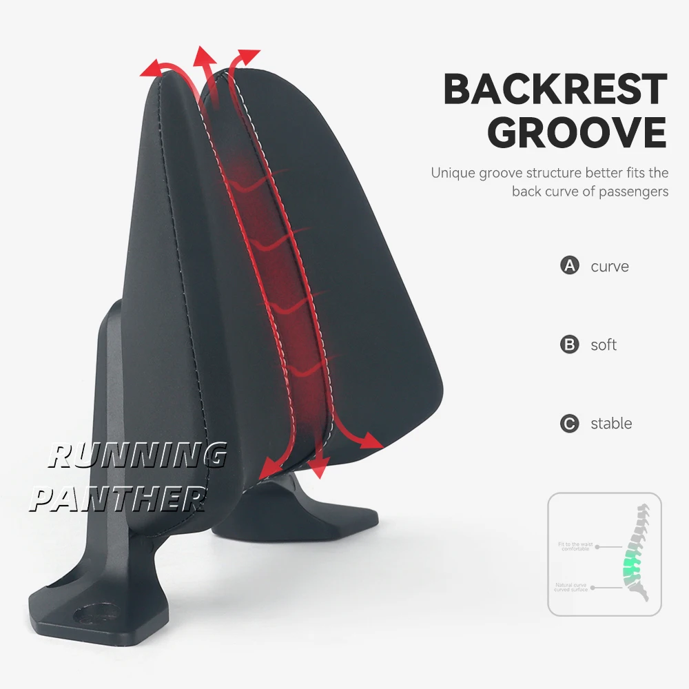 ل ADXTG 400 دراجة نارية مقعد الركاب الخلفي مسند الظهر وسادة مسند الظهر خطوط أبيض وأسود ل ADXTG 400 #5