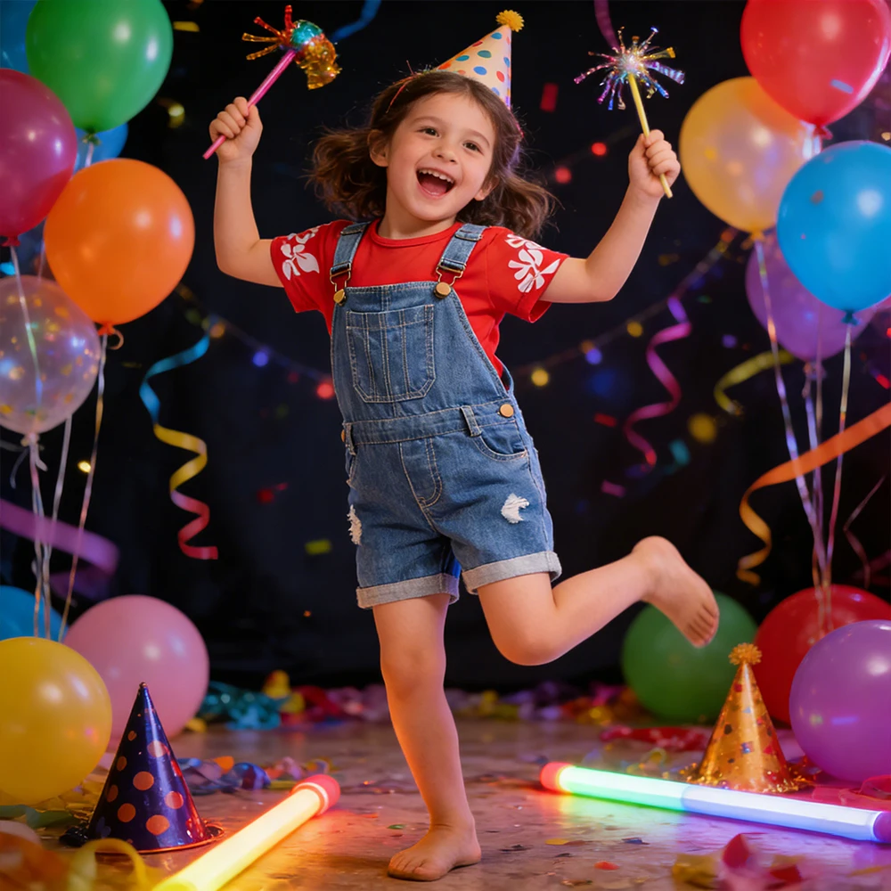 Disfraz de Halloween para niños, disfraz de película Lilo, trajes de Carnaval, monos vaqueros + Camiseta con estampado rojo, conjuntos de 2 uds para niños, traje de cumpleaños