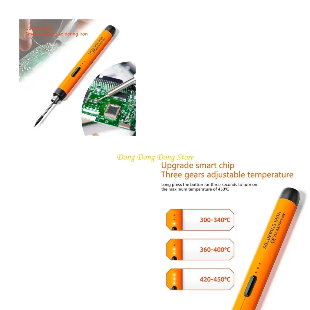 

Wireless Soldering Iron Station With USB Connectivity, Adjustable 300℃-450℃ Heat, Essential Soldering Iron Tool