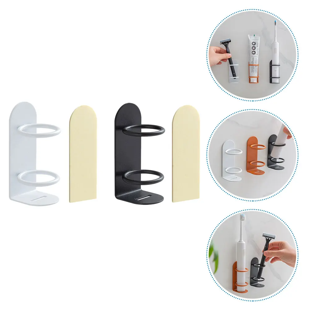 

2 PCS Dental Storage Rack Electric Toothbrush St Wall mounted Special Holes Holder Bathroom Supply Iron Shelf Space Saving