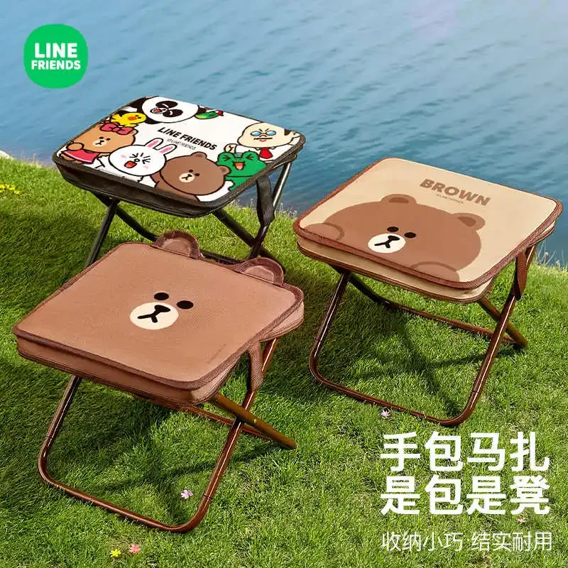 New Outdoor Camping Equipment Picnic Brown Folding Chair Portable Pencil Case Home Storage Mazar Mini Fishing Bench Line Friends