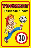 Childcare Warning Metal Tin Signs,Football Field Wall Decoration,Voreicht, Spielende, Kinder, 30 Kilometers Per Hour