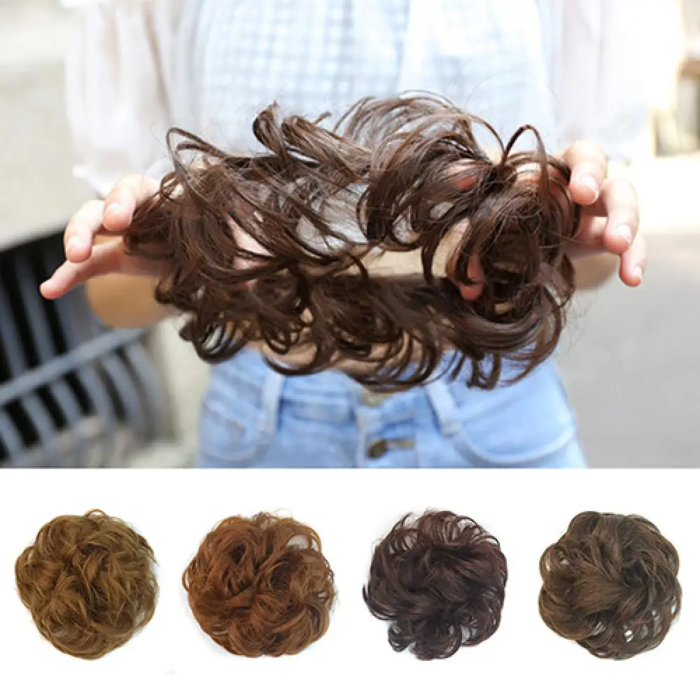 

Synthetic Hair Bun Women Messy Wavy Hair Bun Extension Elastic Hair Tie Hairpiece Wig Ring Chignon Scrunchies Fake Band Braid