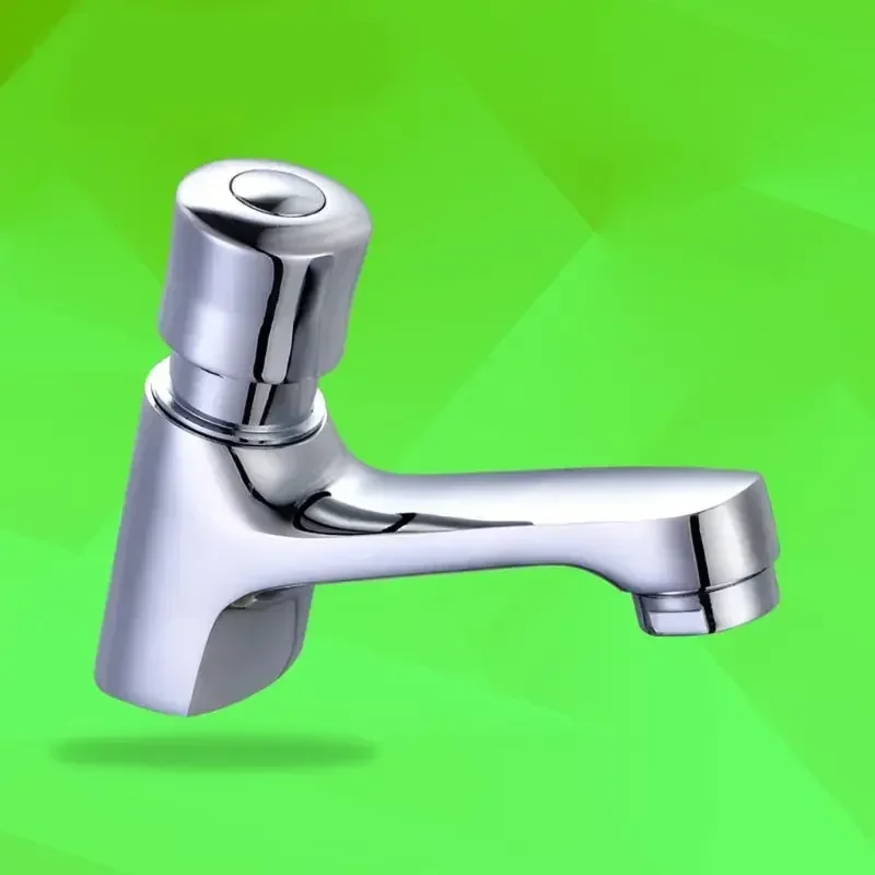 Face Basin Self Closing Water-saving Faucet Bathroom Basin Cold Water Faucet Delay Button Section Faucet Bathroom Accessories