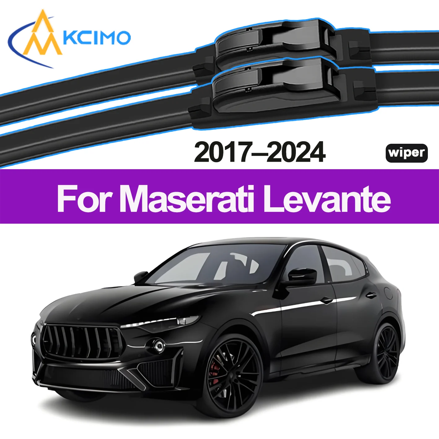 

2pcs Quality Windscreen Silent Black Car Rain Brush Suitable for Maserati Levante 2017-2024 Front Windshield Auto Wipers Blade
