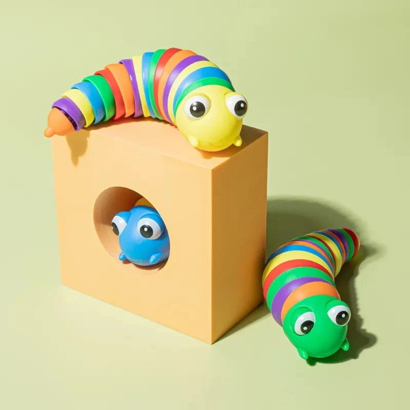 Colorful Simulation Caterpillar Antistress Toy Funny Fidget Decompression Articulated 3D Stress Reliever Gift Toy for Kids Adult