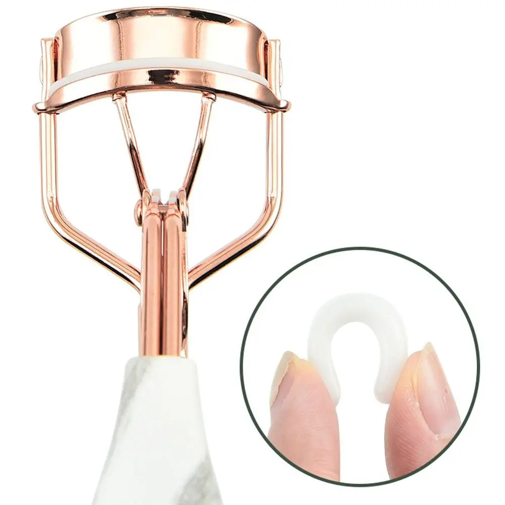 Stainless Steel Press Type Eyelash Curler Ergonomic Handle Eyelash Lift Lashes Curling Clip Practical Rose Gold