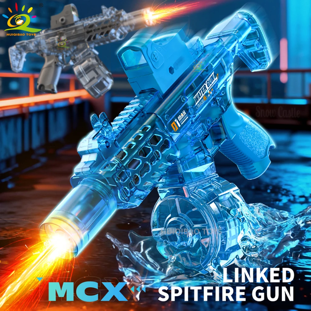 Fully Automatic Water Gun Toy, Light & Sound Assault Rifle Water Gun, Summer Outdoor Pool Interactive Toy for Adults & Children