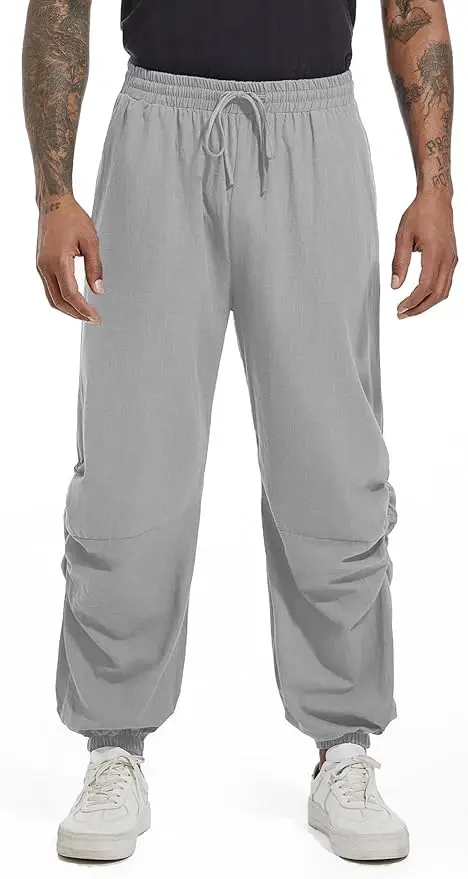 

Cross-border men's casual trousers, personalized wrinkled trousers, elasticated tapered trousers