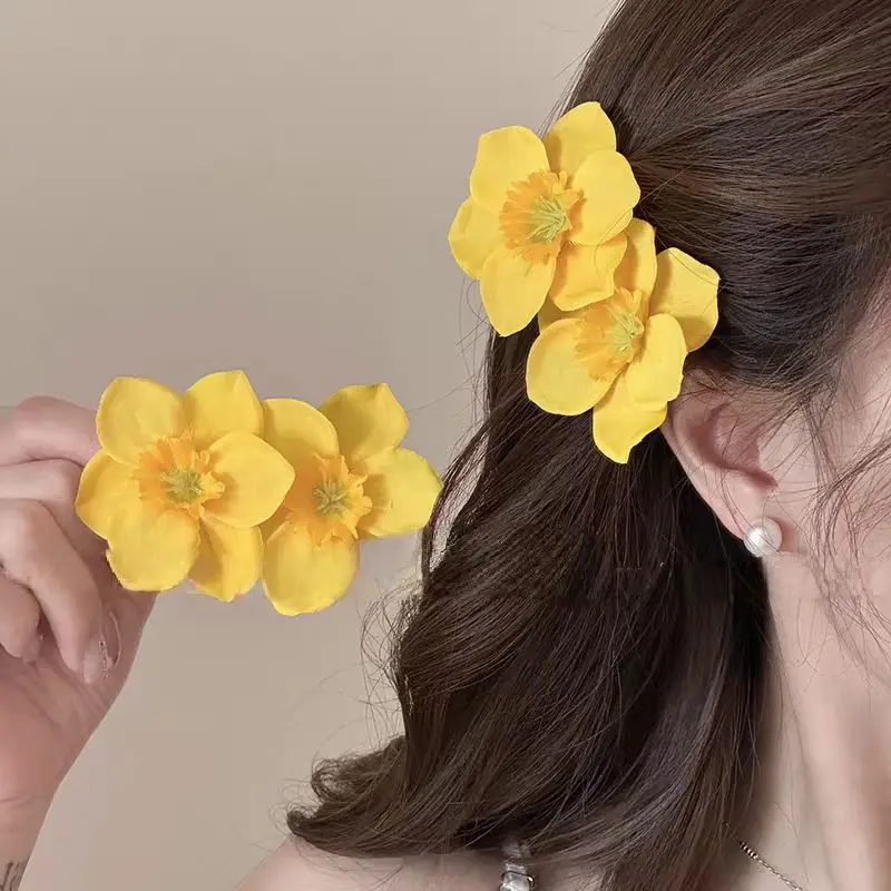 Super Fairy Flower Hairpin Duckbill Clip, Feminine and Forest-Style Atmosphere Hair Accessory, High-End and Exquisite Side Clip