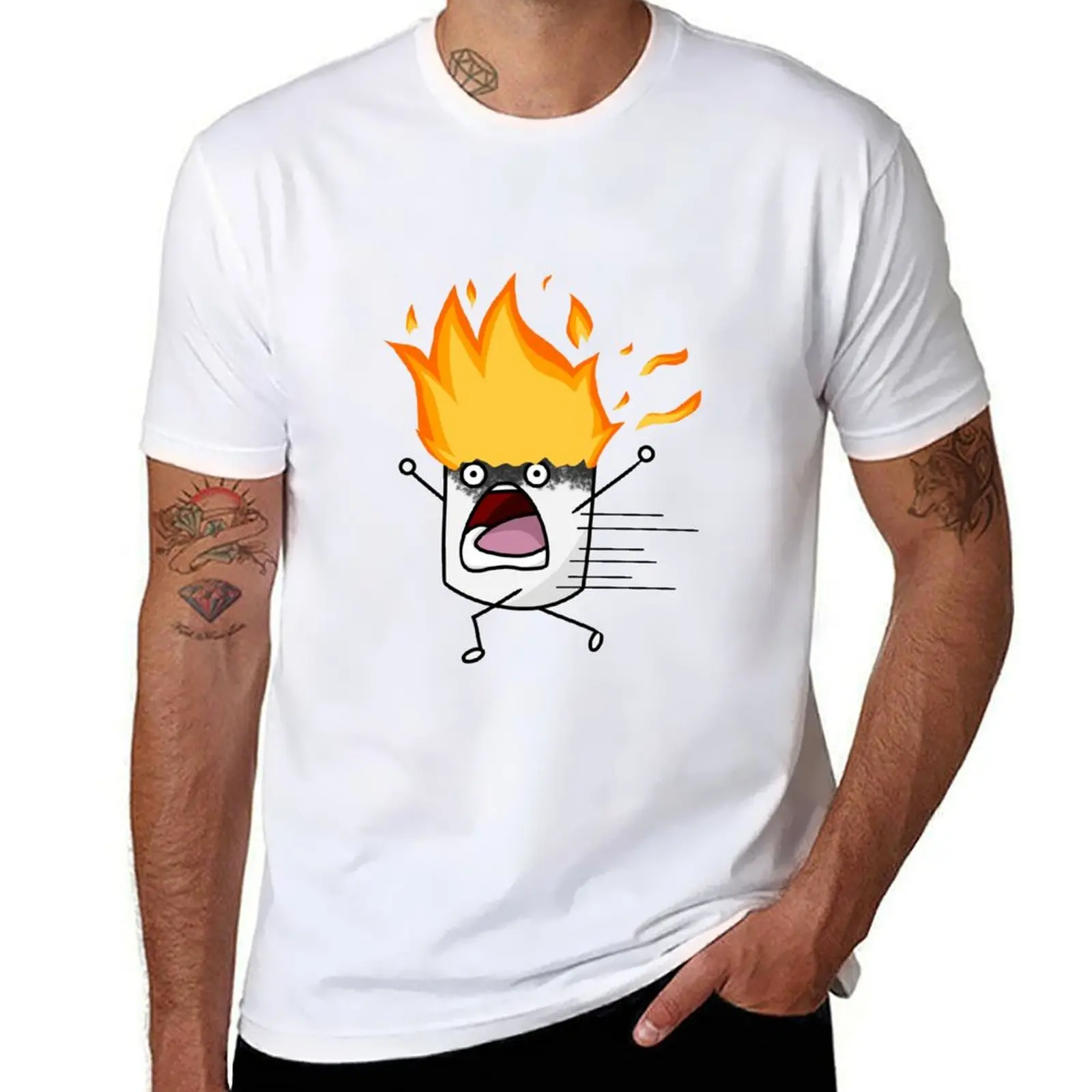 

Burning Marshmallow T-Shirt black cotton t-shirt plain for man package t shirt man plain T-Shirt