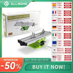 ALLSOME Mini Precision Milling Machine Worktable Multifunction Drill Vise Fixture Working Table Cross Slide Table