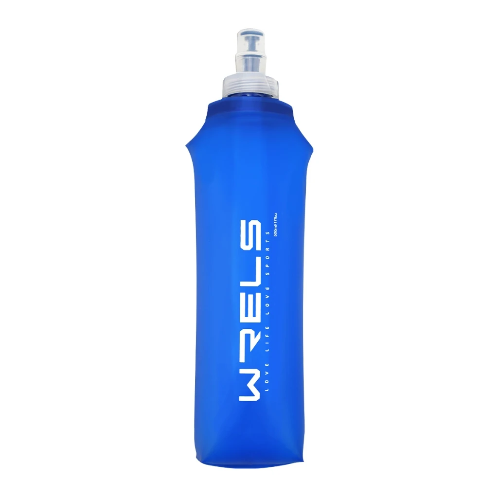 WRELS Opvouwbare waterfles TPU BPA-vrij Opvouwbare zachte fles Buitensport Wandelen Kamperen Hardlopen Draagbare zachte waterfles